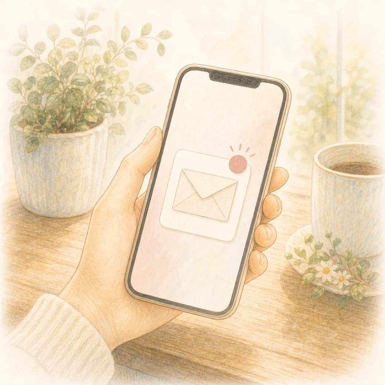 お客さまから手紙が届くイメージ